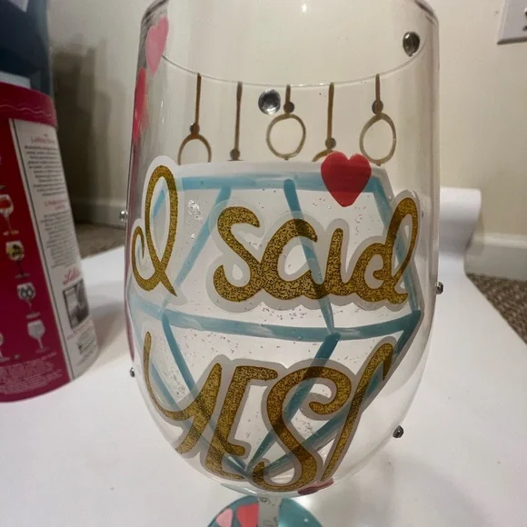 Lolita, "I said yes" wine glass Hand Painted beautifully designed cleverly Sassy - Picture 5 of 5